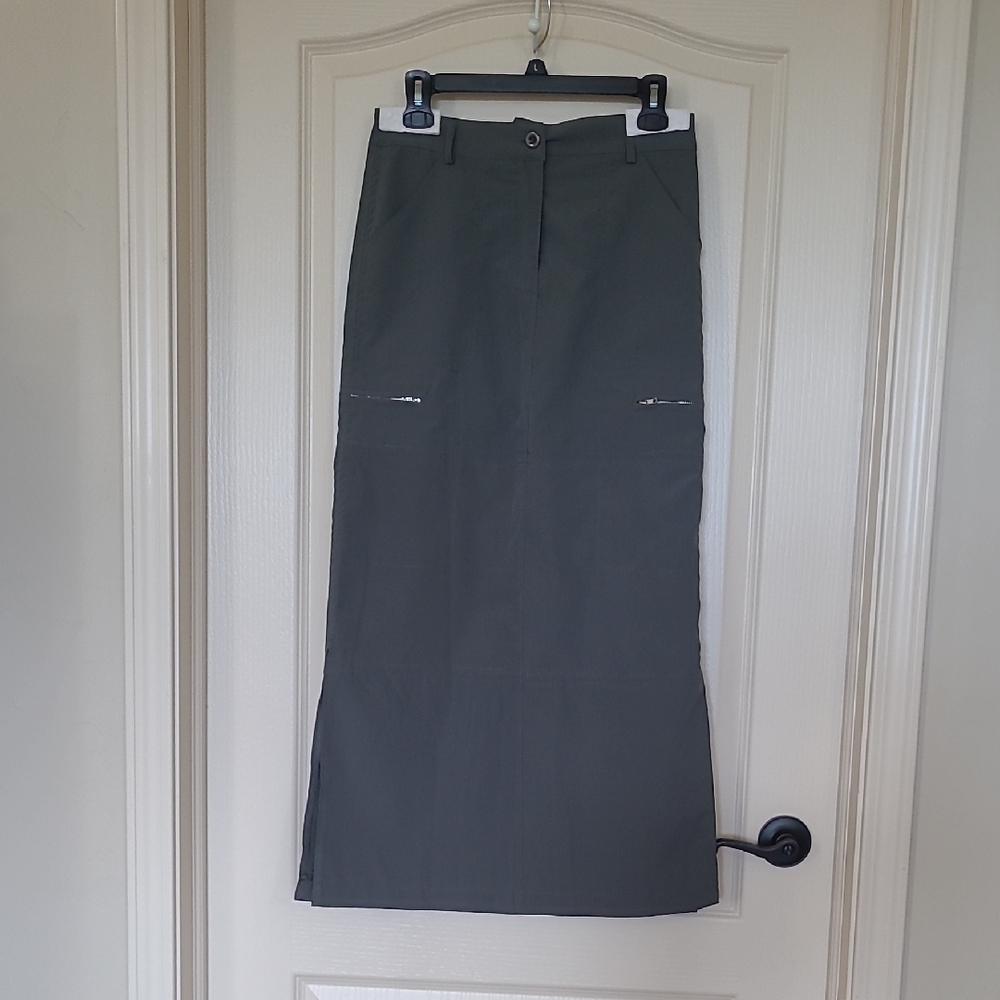 SHEIN Gray Cargo Maxi Skirt With Side Slits Size S